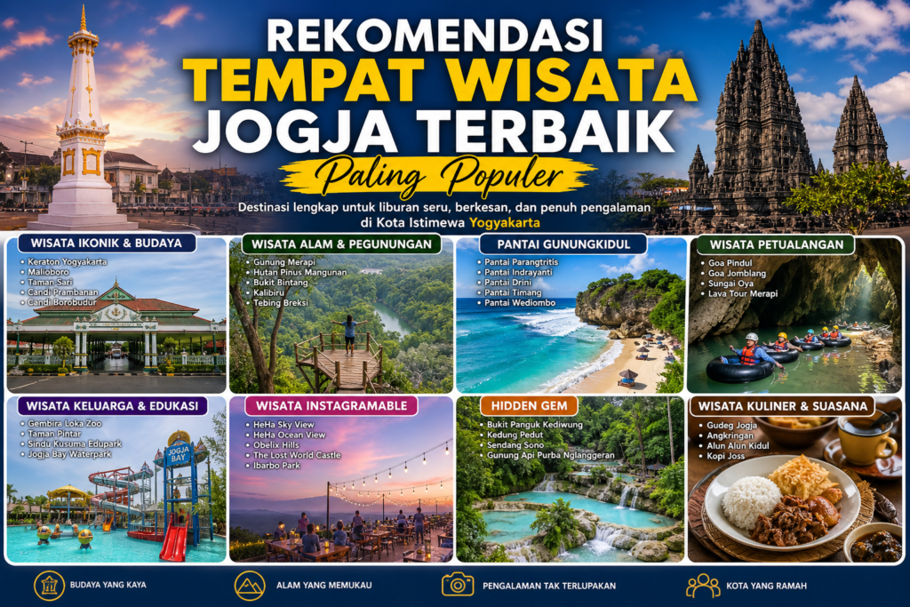 Rekomendasi Tempat Wisata Jogja Terbaik Paling Populer 2026 Lengkap